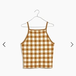 Madewell Gingham Apron Sweater Tank